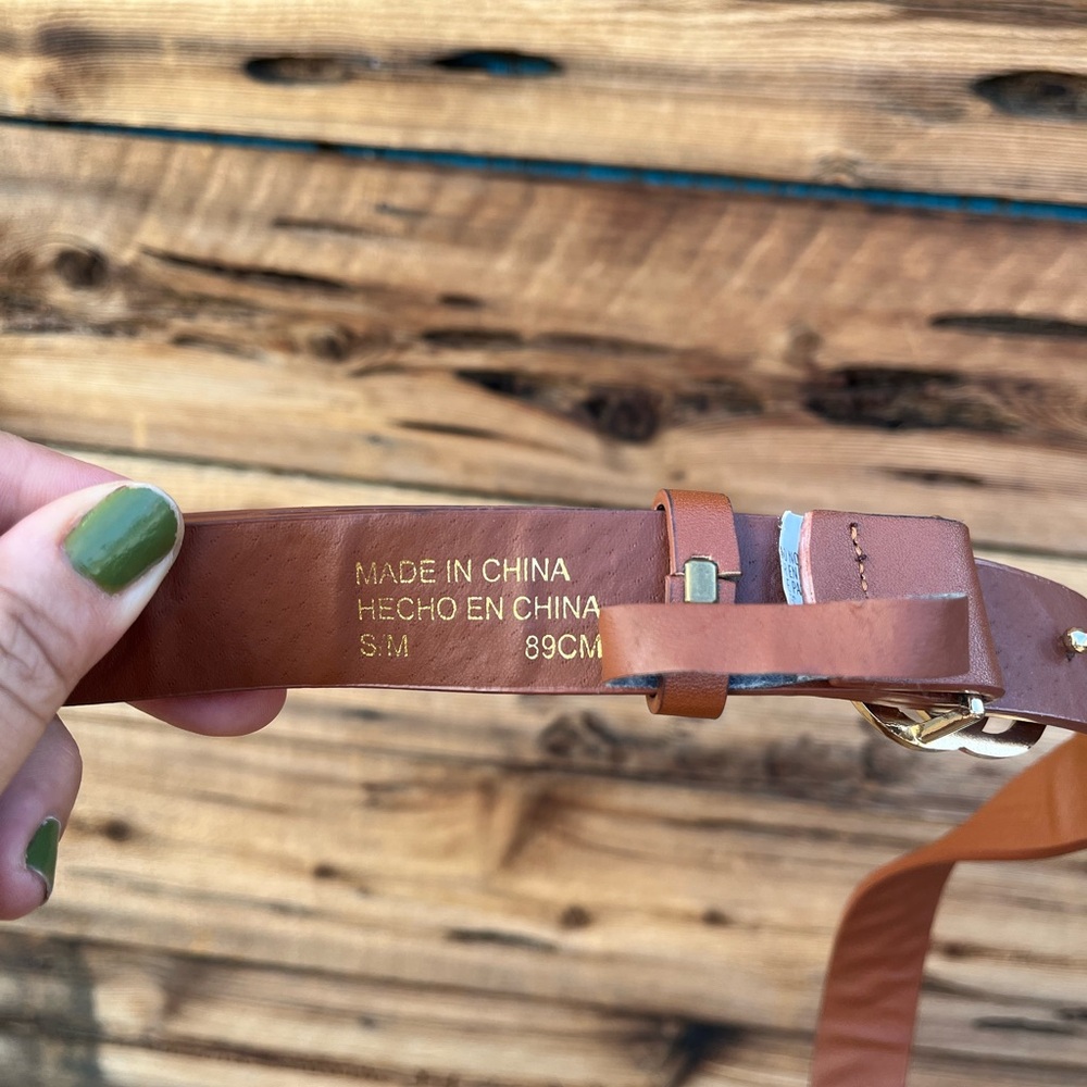 UNBRANDED | Cognac Brown Gold Women’s Belt S/M - Picture 3 of 3